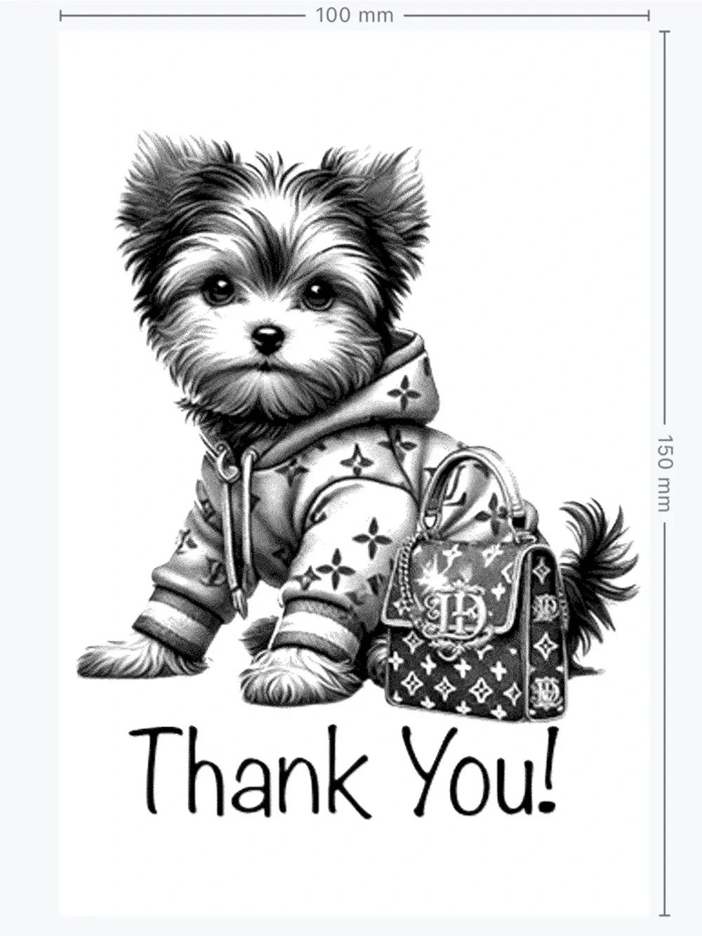 Yorkie Thank You Labels 4”x6”-100ct.